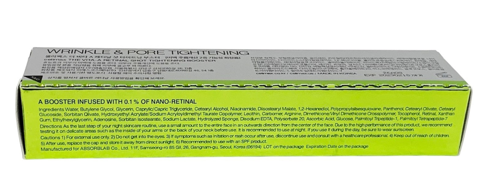 CELIMAX Vita-A Retinal Shot Tightening Booster For Firm Skin 15ml Exp 02/2029