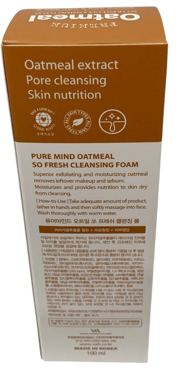 Pure Mind Premium Oatmeal So Fresh Cleansing Foam 100 ml Sealed in Box