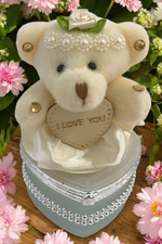 I Love You Bear With Heart Shaped Jewelry Gift Box White