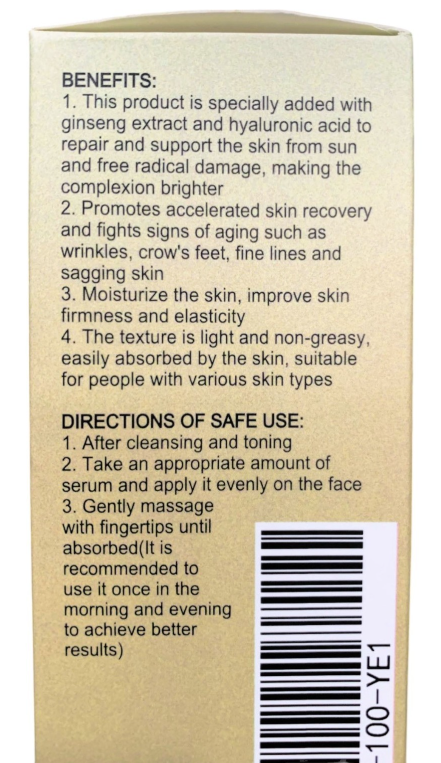 Ginseng anti Wrinkle Serum, Ginseng Polypeptide Anti-Ageing Essence 3.4oz/100ml