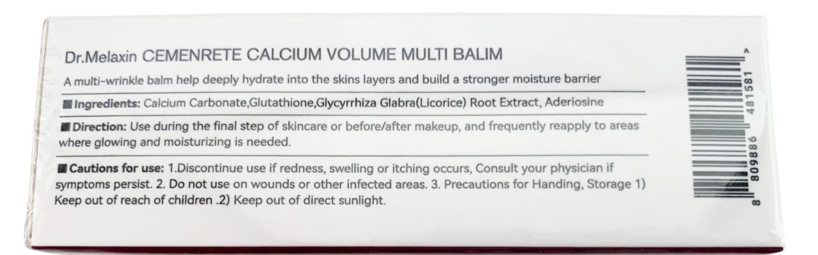 Dr. Melaxin Cemenrete Calcium Volume Multi Balm Wrinkle Core Stick 9g New in Box