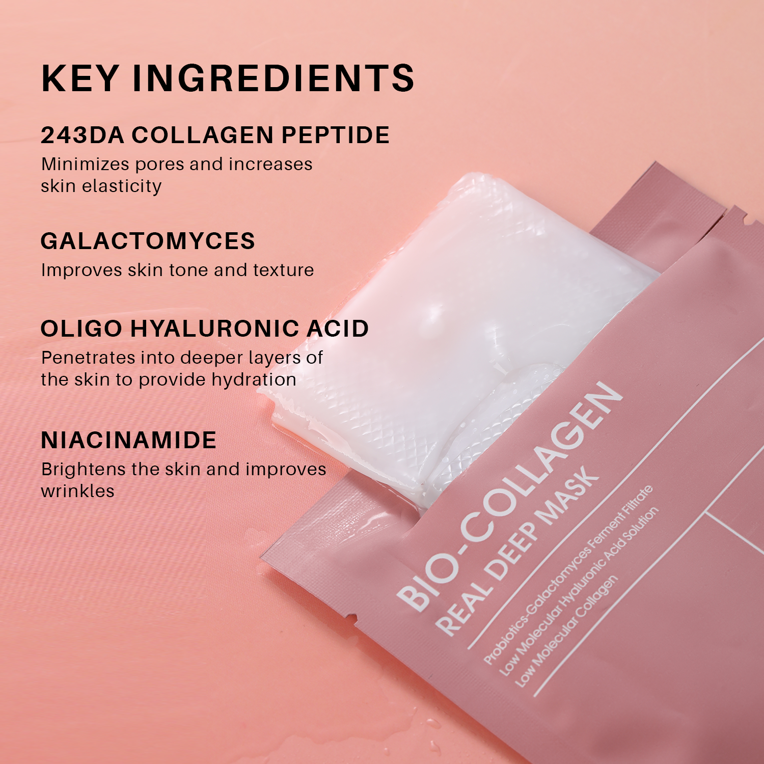 Bio-Collagen Real Deep Facial Lifting Anti-Wrinkle Mask -Pack of 8 Exp.09/2028