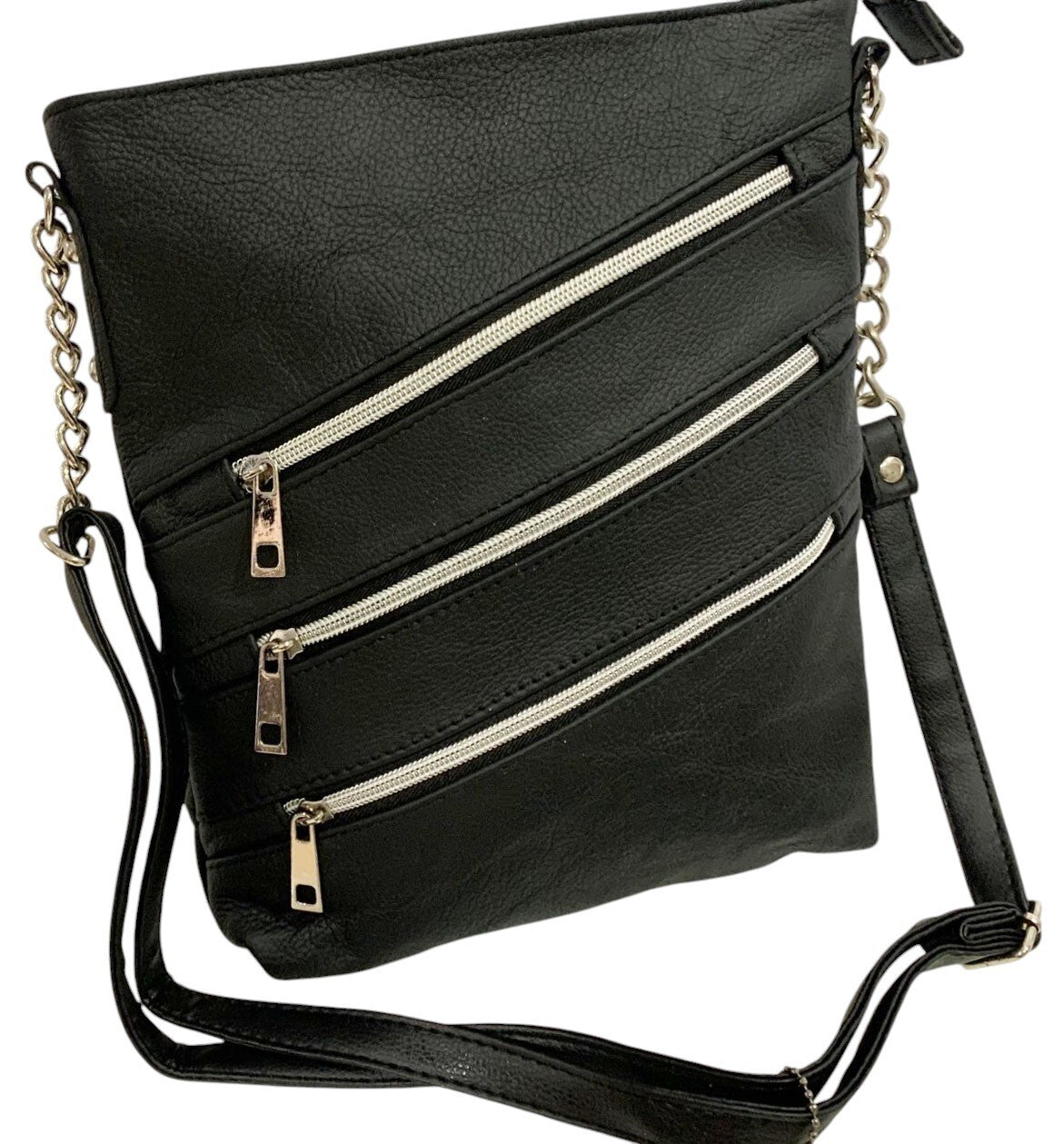BLACK LARGE SOFT LEATHER MESSENGER SHOULDER BAG CROSS BODY SATCHEL MEN &WOMEN
