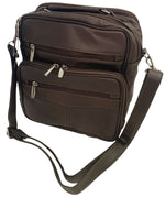 Brown Large Cowhide Leather Messenger Crossbody Shoulder Bag Satchel for Men
