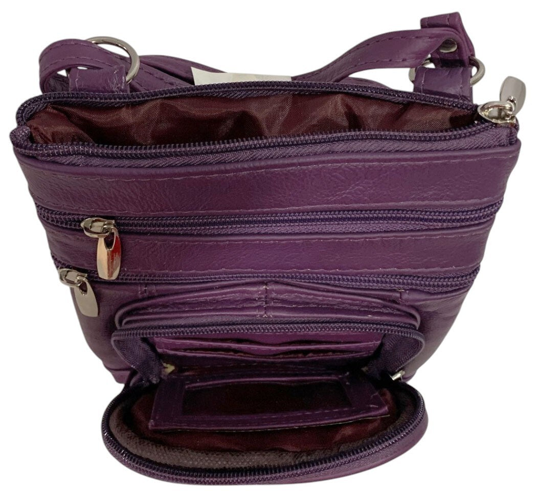 New PURPLE Small Leathers Crossbody Messenger Purse Bag  Adjustable Strap