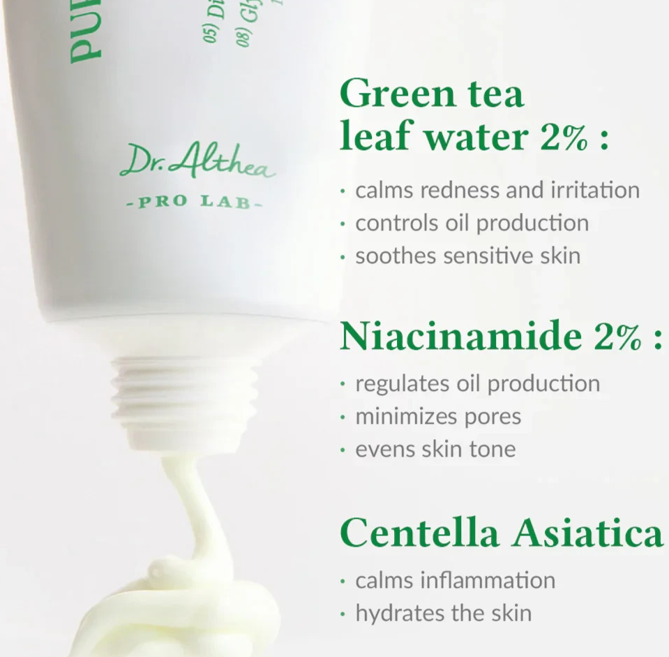 Dr.Althea PURIFYING GREEN TEA SUNSCREEN 50ml/1.69oz SPF50+ PA++++ Exp 08/28