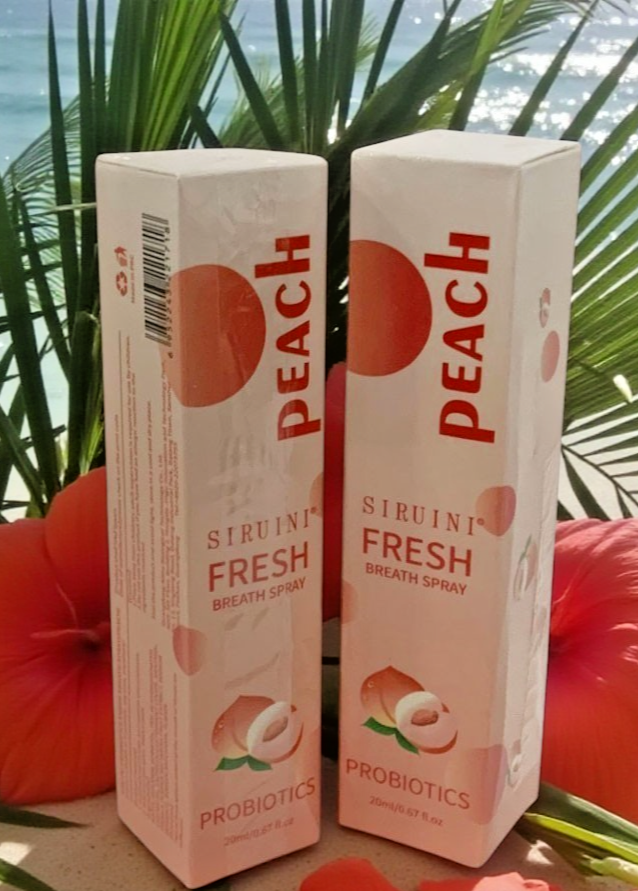 SIRUINI PROBIOTICS FRESH BREATH PEACH MOUTH SPRAY ORAL HEALTH FORMULA 20ml -2 PC
