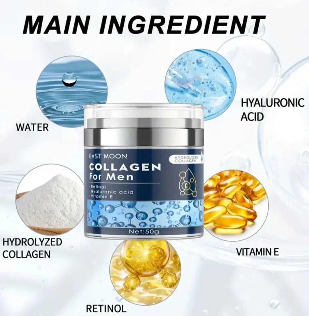 Collagen Cream for Men Anti Wrinkle with Retinol, Hyaluronic Acid, Vitamin E 50g