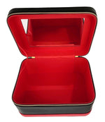 Shiseido New Leather Black/ Red Large Cosmetic Box Carrier With Mirror