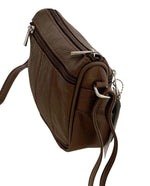 Brown Soft Cowhide Leather Small Handbag Crossbody Shoulder Bag  Purse for Women
