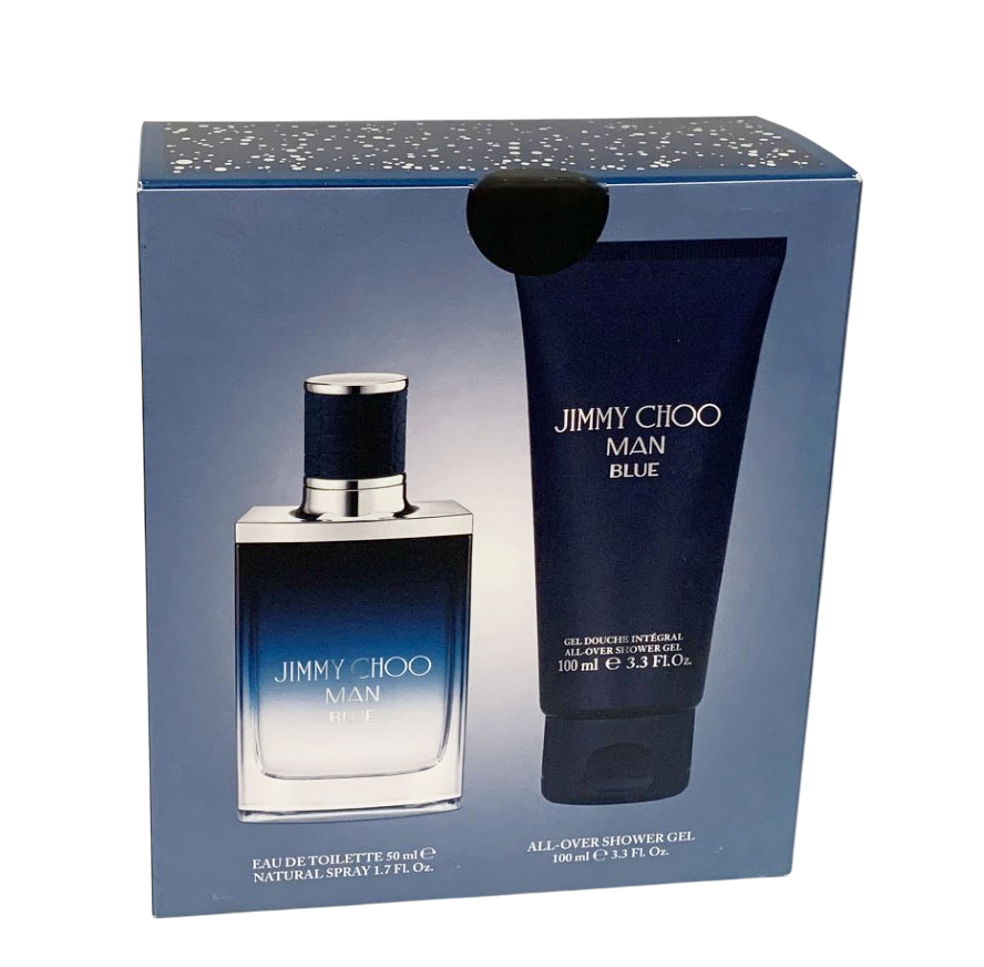JIMMY CHOO BLUE MEN 2PC GIFT SET-1.7oz  EDT+3.4OZ SHOWER GEL NEW MADE IN FRANCE