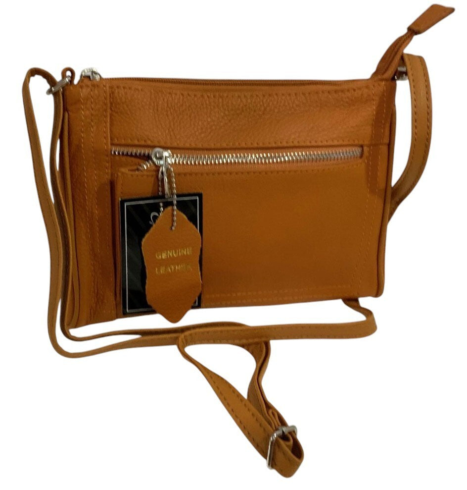 New Orange Cowhide Leather Small Handbag Crossbody Shoulder Bag  Purse for Women