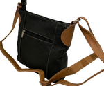 BLACK MEDIUM WOMEN COWHIDE LEATHER CROSS BODY SHOULDER MESSENGER BAG SATCHEL