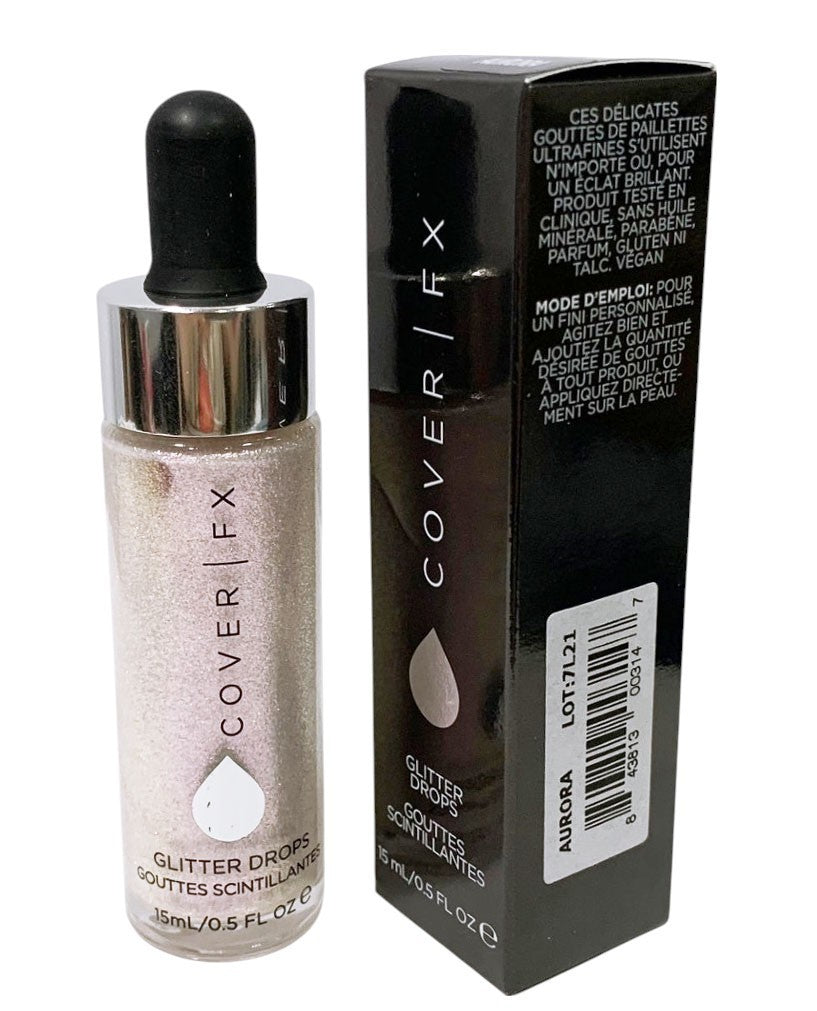COVER FX ~ GLITTER DROPS ~ AURORA ~ 0.5 oz / 15ml Made in Italy, New in Box