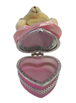 I Love You Bear With Heart Shaped Jewelry Gift Boxes SET OF 2 Red and Pink