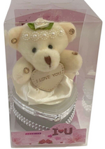 I Love You Bear With Heart Shaped Jewelry Gift Boxes SET OF 2 White & Red