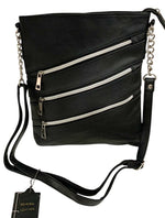 BLACK LARGE SOFT LEATHER MESSENGER SHOULDER BAG CROSS BODY SATCHEL MEN &WOMEN