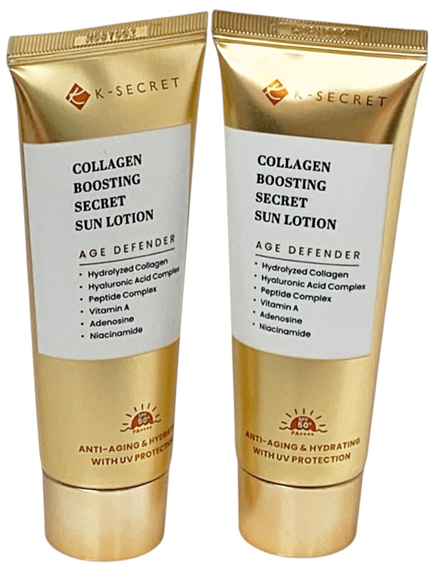 K-SECRET Collagen Boosting Secret Sun Lotion Sunscreen 60ml SET OF 2 as Pictured
