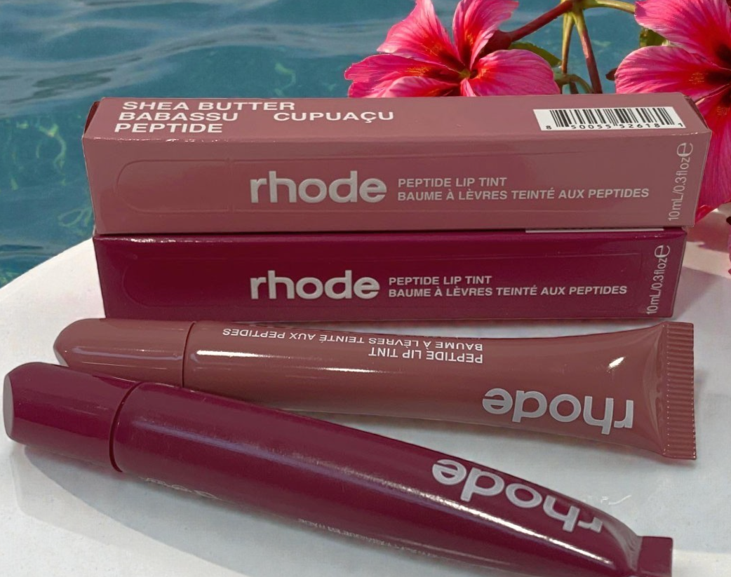 Rhode Peptide Lip Tint 10ml Shea Butter Sheer SET of 2 SALTY TAN & RASPBERRY JEL