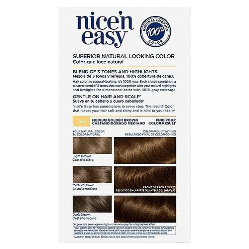 2-Clairol Nice 'N Easy 5G Medium Golden Brown Permanent Hair Color Cream