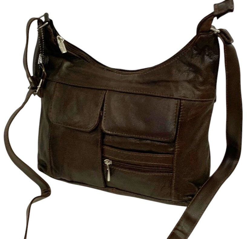 Brown Women Vintage Leather Cross Body Shoulder Bag Handbag Purse Hobo Satchel
