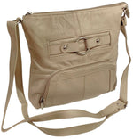 IVORY WOMEN MEDIUM COWHIDE LEATHER CROSS BODY SHOULDER BAG HANDBAG PURSE HOBO