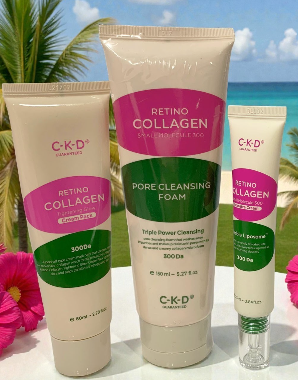 CKD RETINO COLLAGEN PORE CLEANSING FOAM, PEEL OFF MASK, INTENSIVE CREAM 3 PCS