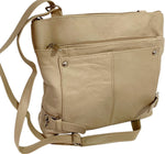 IVORY WOMEN MEDIUM COWHIDE LEATHER CROSS BODY SHOULDER BAG HANDBAG PURSE HOBO