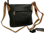 BLACK MEDIUM WOMEN COWHIDE LEATHER CROSS BODY SHOULDER MESSENGER BAG SATCHEL
