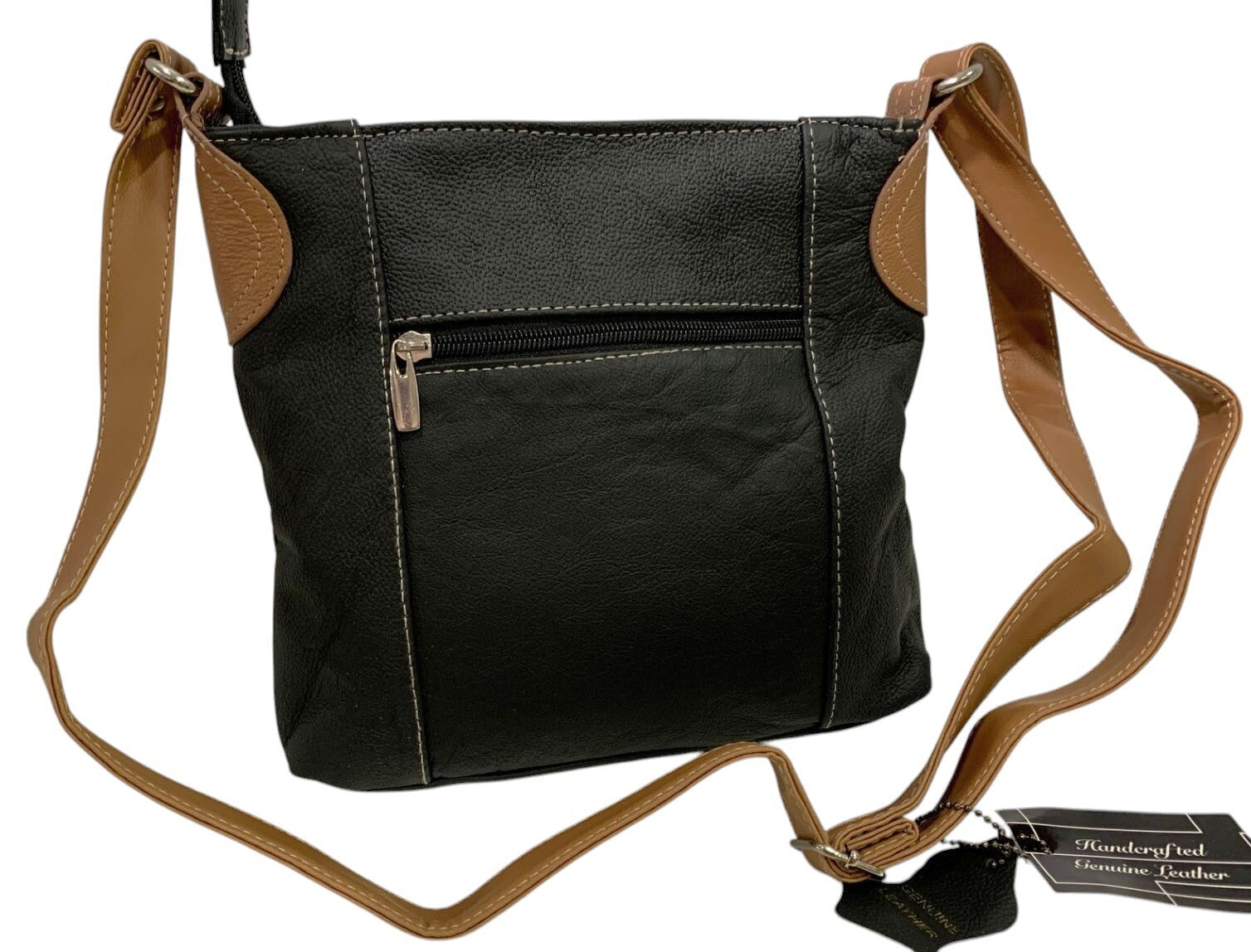 BLACK MEDIUM WOMEN COWHIDE LEATHER CROSS BODY SHOULDER MESSENGER BAG SATCHEL