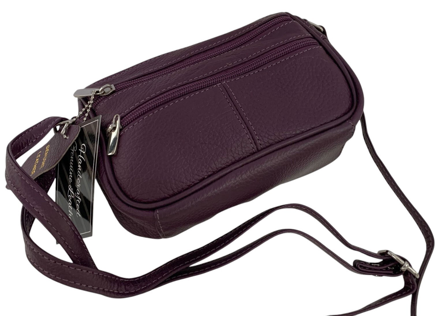 Purple Soft Cowhide Leather Small Handbag Crossbody Shoulder Bag  Purse 4 Women