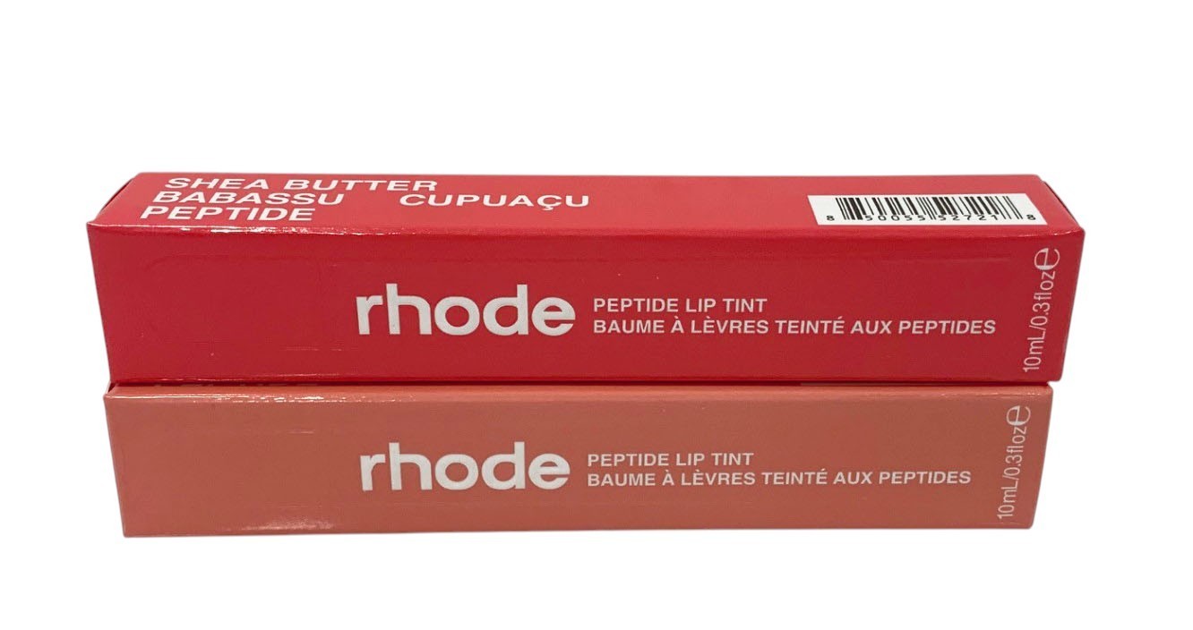 Rhode Peptide Lip Tint 10ml Shea Butter Sheer SET of 2: PEACH PIT & GUAVA SPRITZ