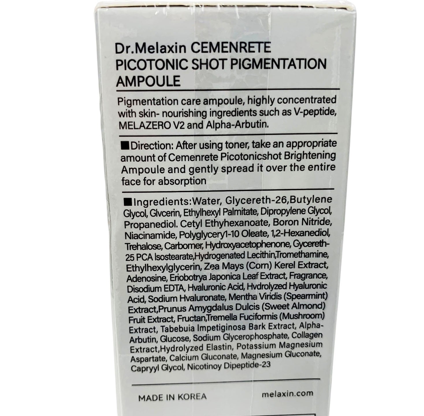 Dr. Melaxin Cemenrete Picotonic Shot Pigmentation Corrector Calcium Ampoule 30ml