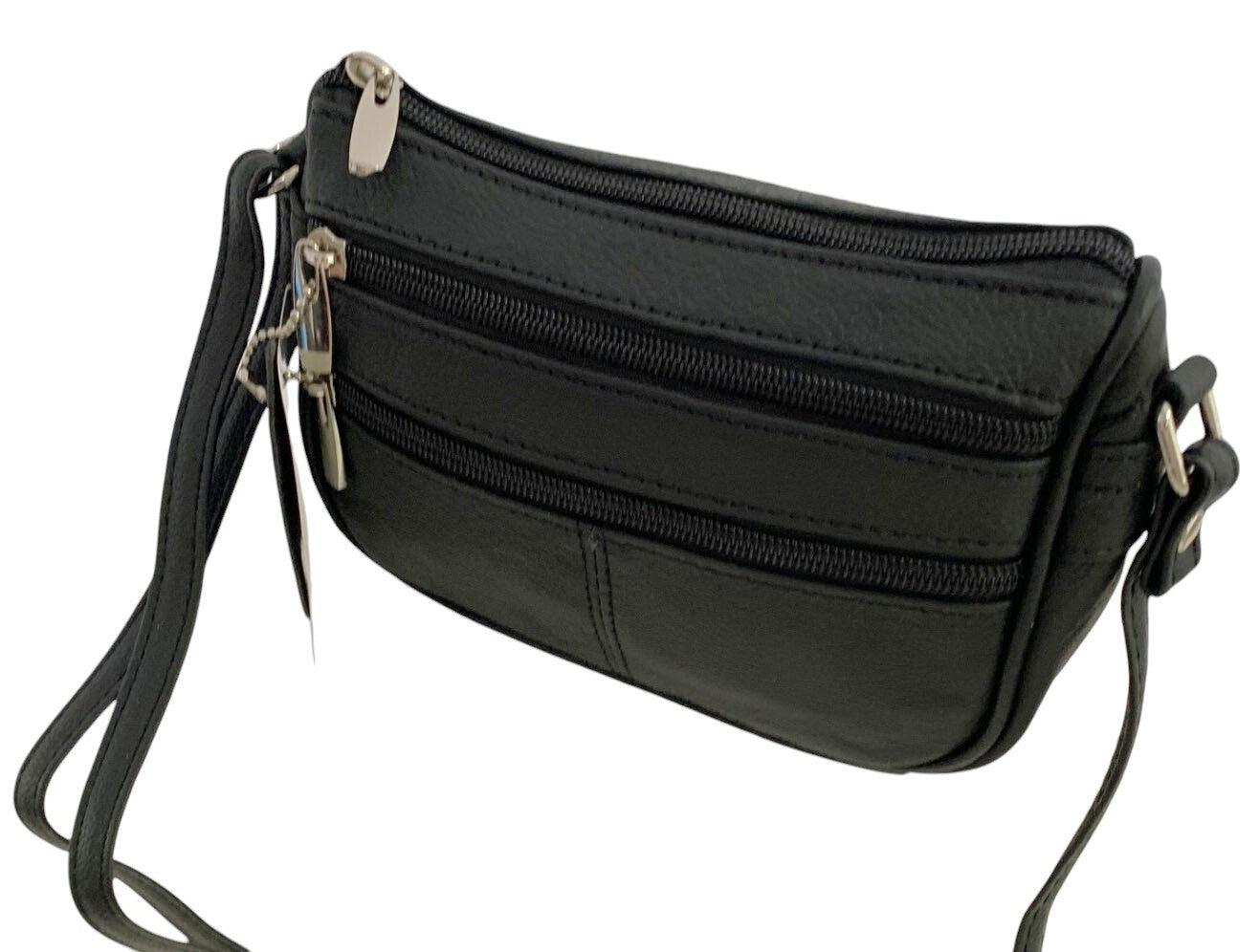 Black Soft Cowhide Leather Small Handbag Crossbody Shoulder Bag  Purse for Women