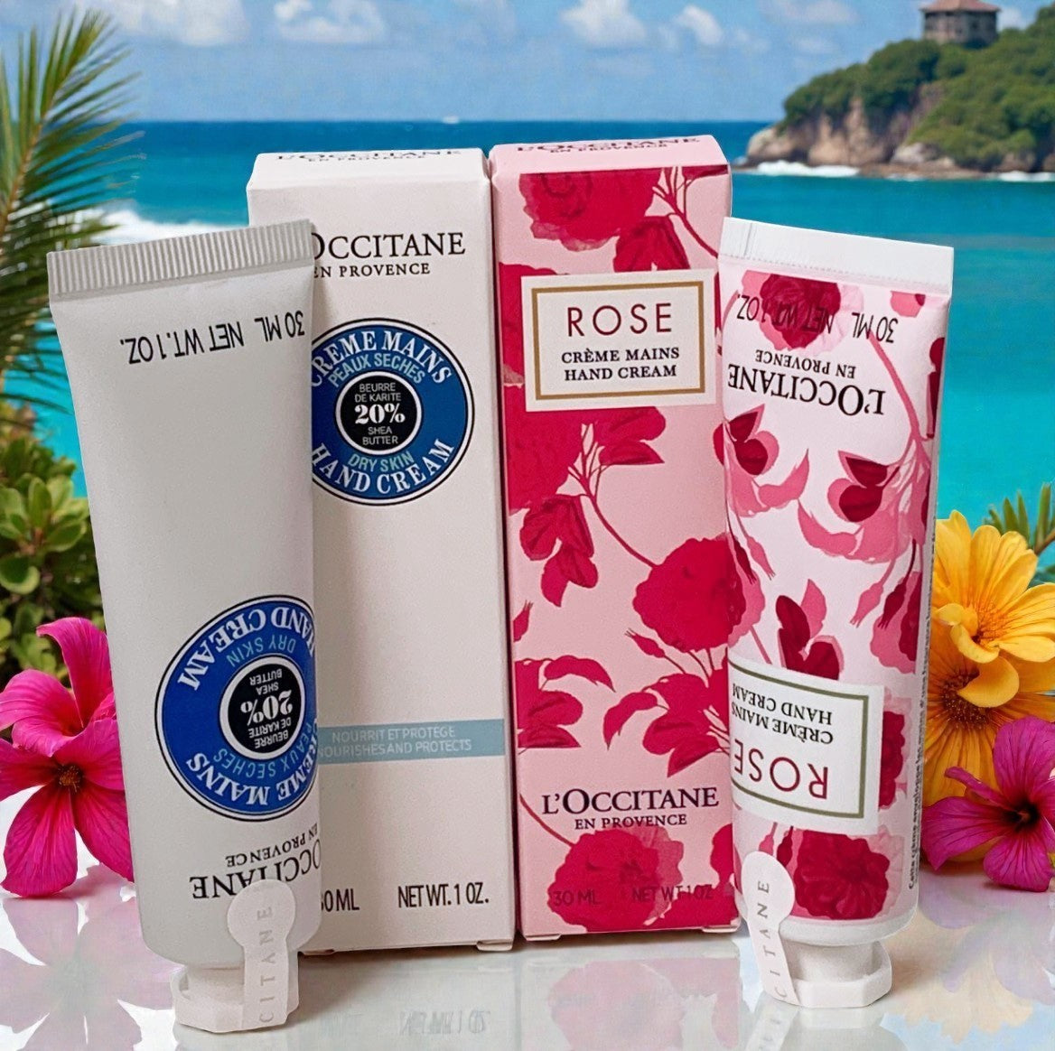 L'Occitane En Provence Shea Butter & Rose Hand Cream Duo- 30ml Each Set of 2