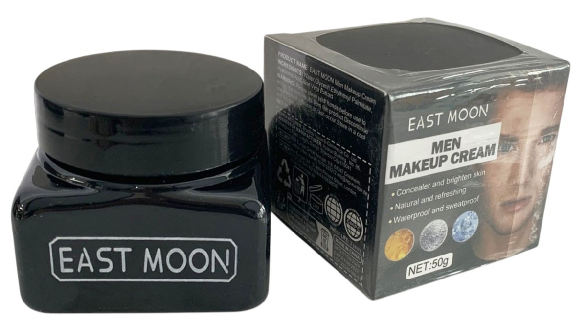 EAST MOON MEN MAKEUP CREAM CONCEALER & BRIGHTEN SKIN WATERPROOF SWEATPROOF 1.7oz