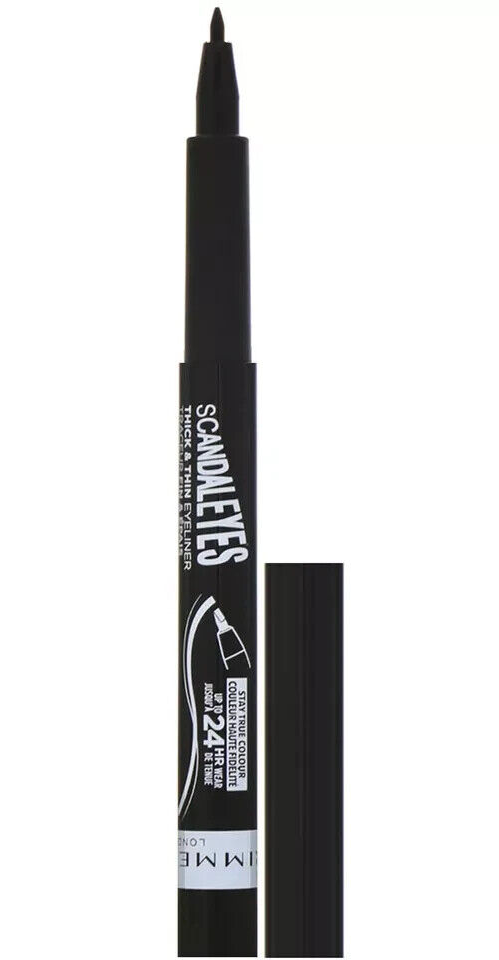 2-Rimmel Scandaleyes Thick and Thin Eyeliner 2 in 1 Tip 001 Black Waterproof