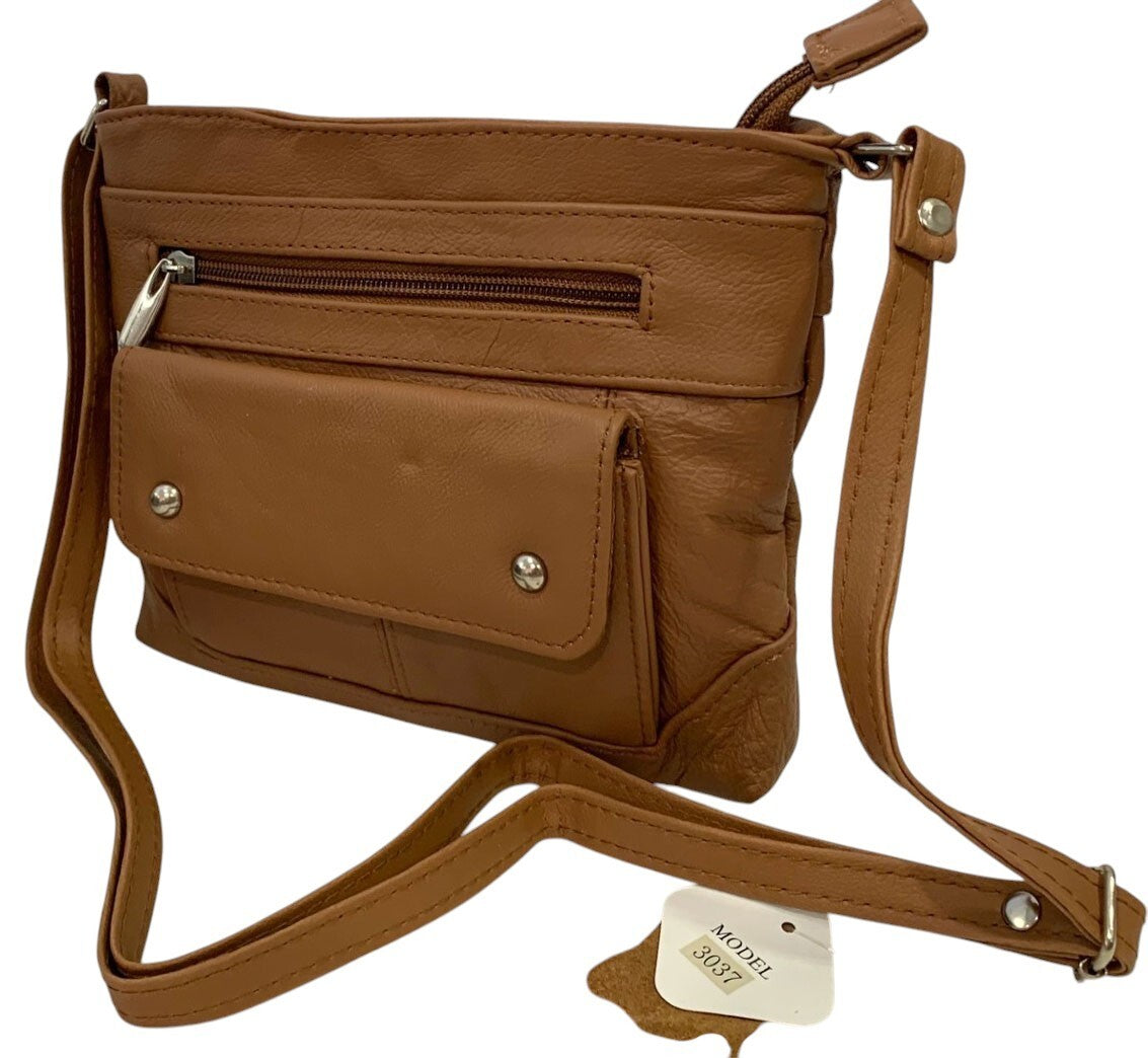 Brown Lt Cowhide Leather Small Handbag Crossbody Shoulder Bag  Purse for Women