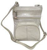 New WHITE Small Leathers Crossbody Messenger Purse Bag  Adjustable Strap