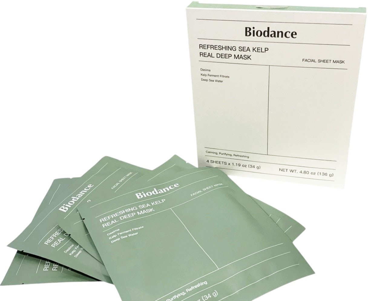 BIODANCE REFRESHING SEA KELP REAL DEEP MASK for Sensitive Skin - 4 Pack