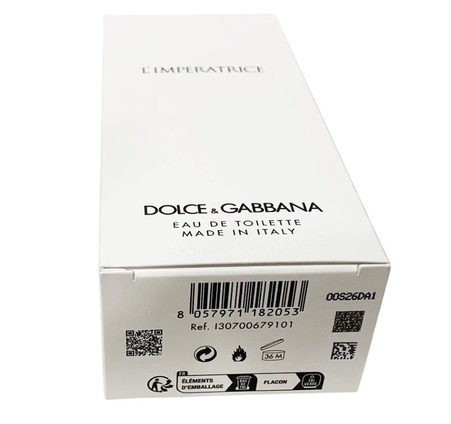 Dolce & Gabbana L'IMPERATRICE Eau De Toilette Spray 3.3oz for Women New UNSEALED