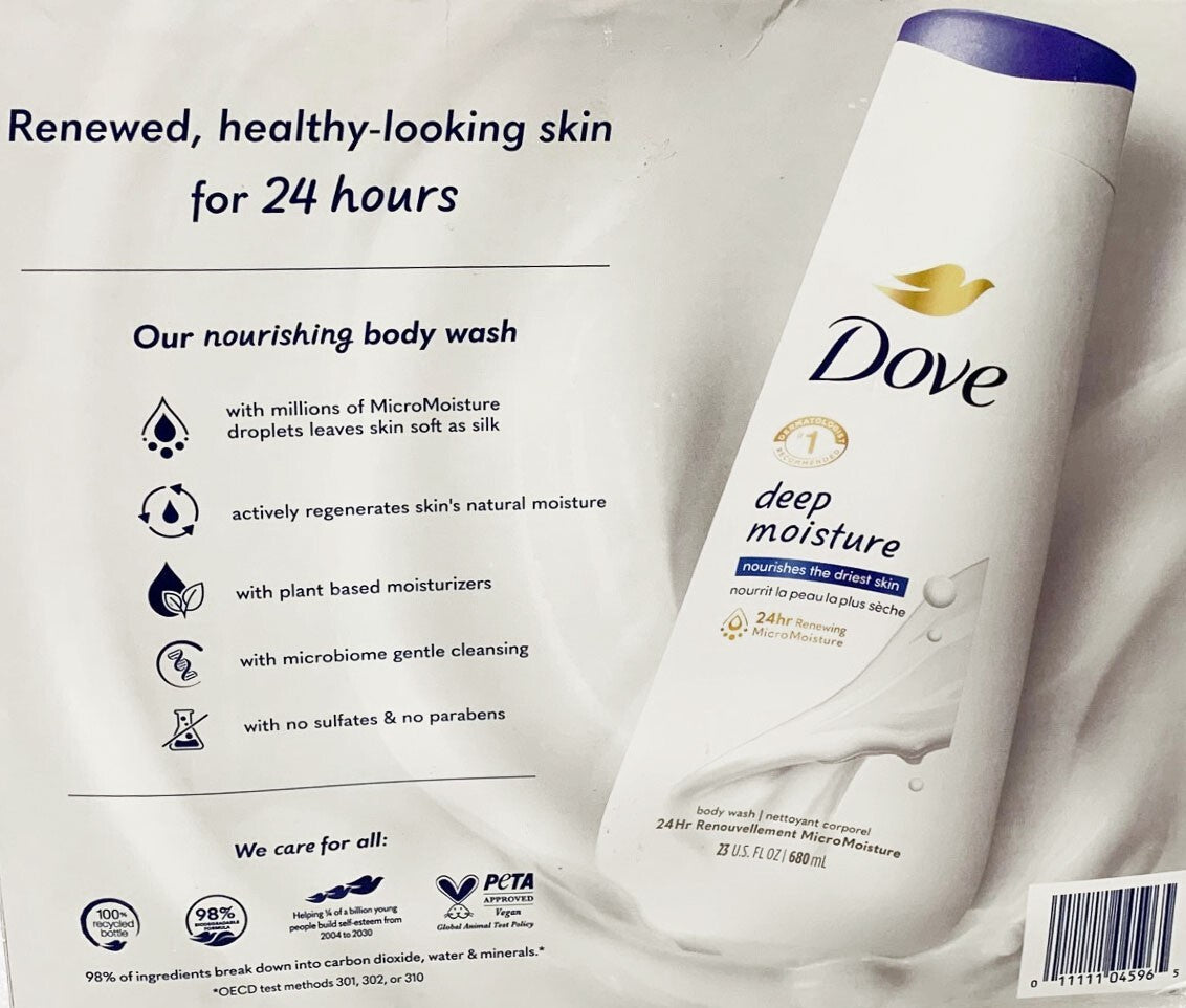 Dove Deep Moisture Nourishes The Driest Skin Body Wash 2 Pack 23 FL Oz Each