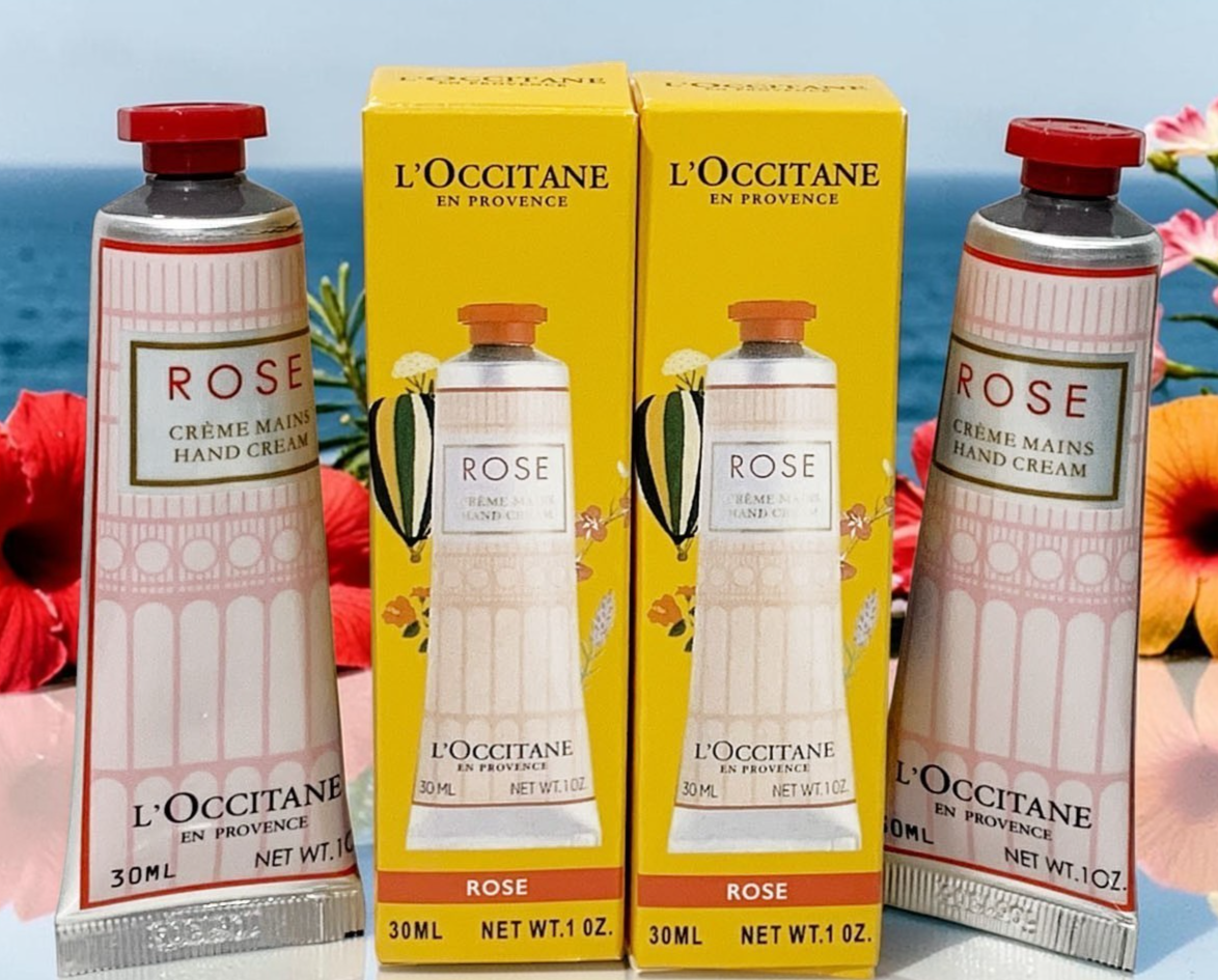 L’Occitane Provence Around The World Rose Hand Cream 30ml/1oz Set of 2 Ex 7/28
