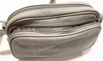 NEW GRAY COWHIDE LEATHER CROSSBODY BAG PURSE ORGANIZER 7 CC SLOTS ID HOLDER