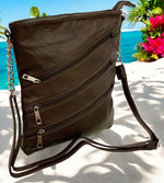 BROWN LARGE SOFT LEATHER MESSENGER SHOULDER BAG CROSS BODY SATCHEL FOR MEN/WOMEN