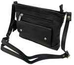 Black Cowhide Leather Small Handbag Crossbody Shoulder Bag  Purse for Women