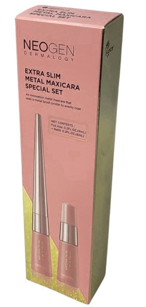 Neogen  Extra Slim Metal Maxicara 0.2oz+Refill 0.2oz Set Black EXP 12/2026