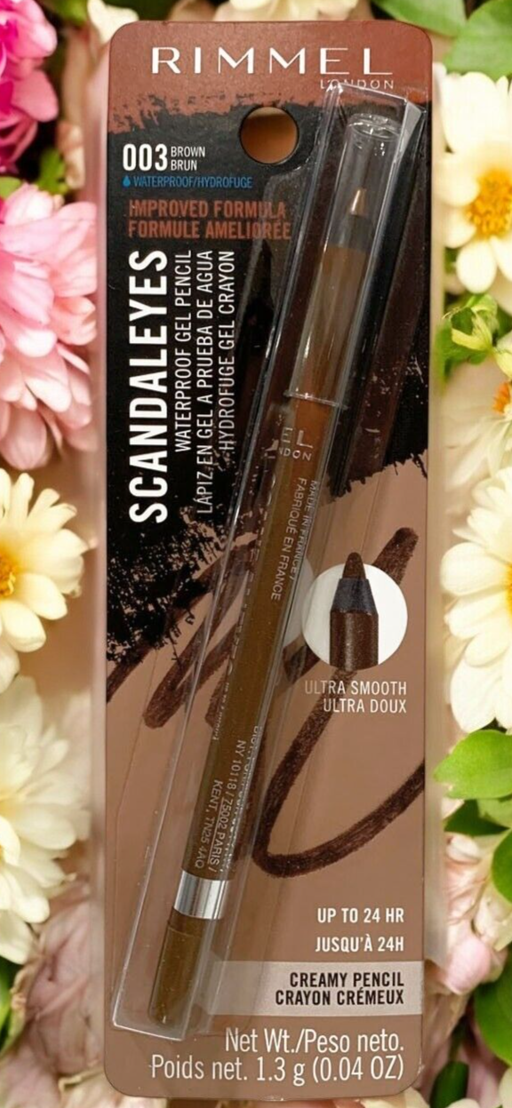 Rimmel 24Hr Waterproof Gel Pencil Ultra Smooth Creamy 003 Brown 0.04oz Sealed