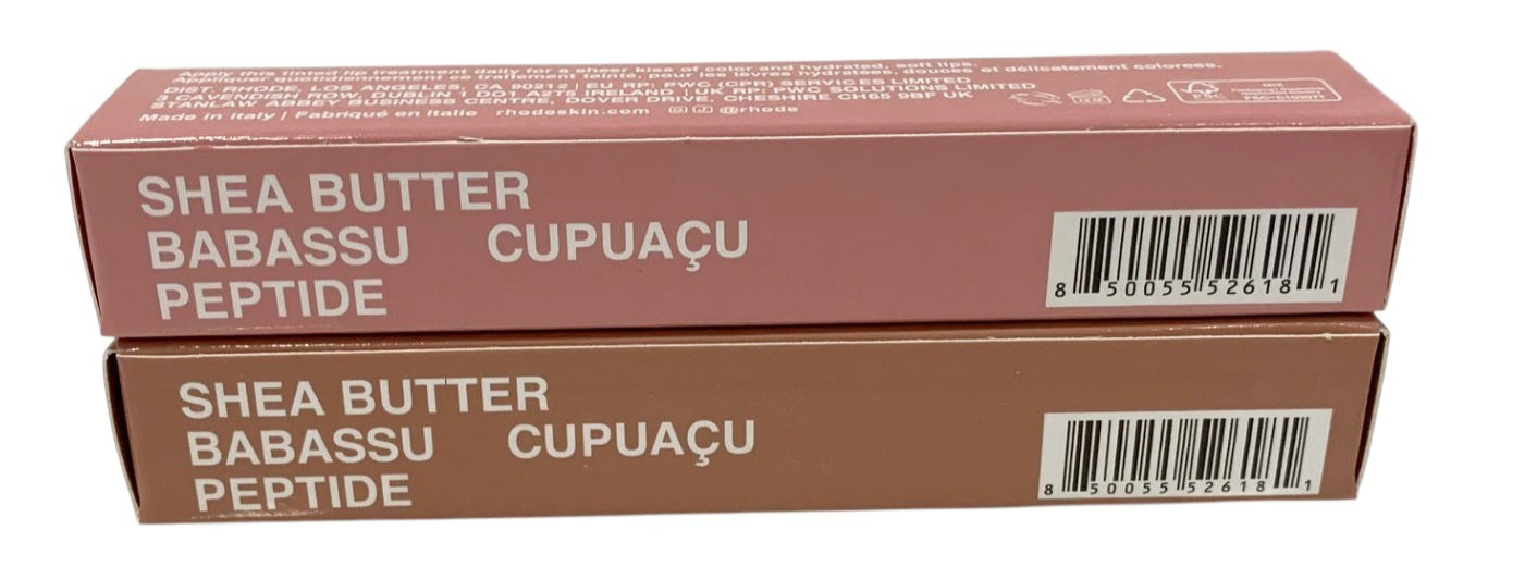 Rhode Peptide Lip Tint 10ml Shea Butter Sheer SET of 2: RIBBON & TOAST