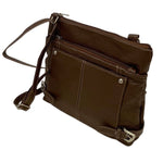 BROWN WOMEN MEDIUM COWHIDE LEATHER CROSS BODY SHOULDER BAG HANDBAG PURSE HOBO